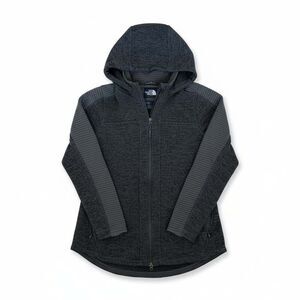 The North Face Women's Indi Hooded Full Zip Fleece Jacket Charcoal Grey